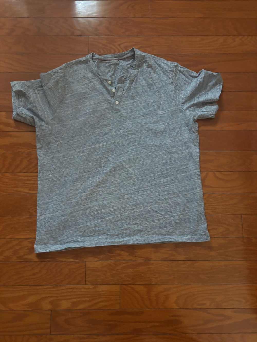 Men's Heather Gray Short-Sleeve Henley Polo